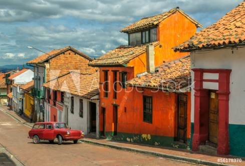 Picture of La Candelaria historic neighborhood in downtown Bogota Colombi